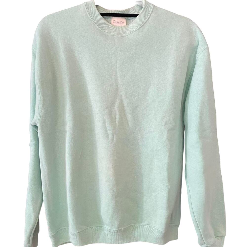 Vintage 90s Mint Green Blank Crewneck Adult Large